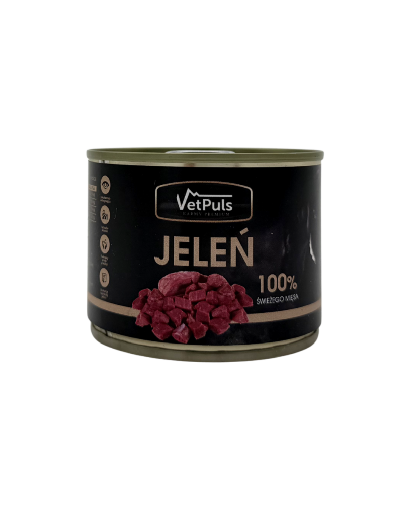 Mokra karma dla psa VetPuls Jeleń 100% 410g