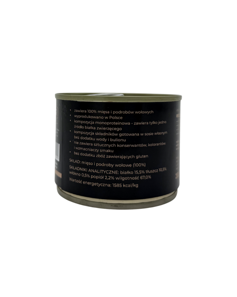 Mokra karma dla psa VetPuls Wołowina 100% skład